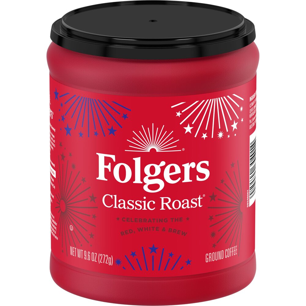Folgers Classic Roast coffee canister from the live Folgers product page