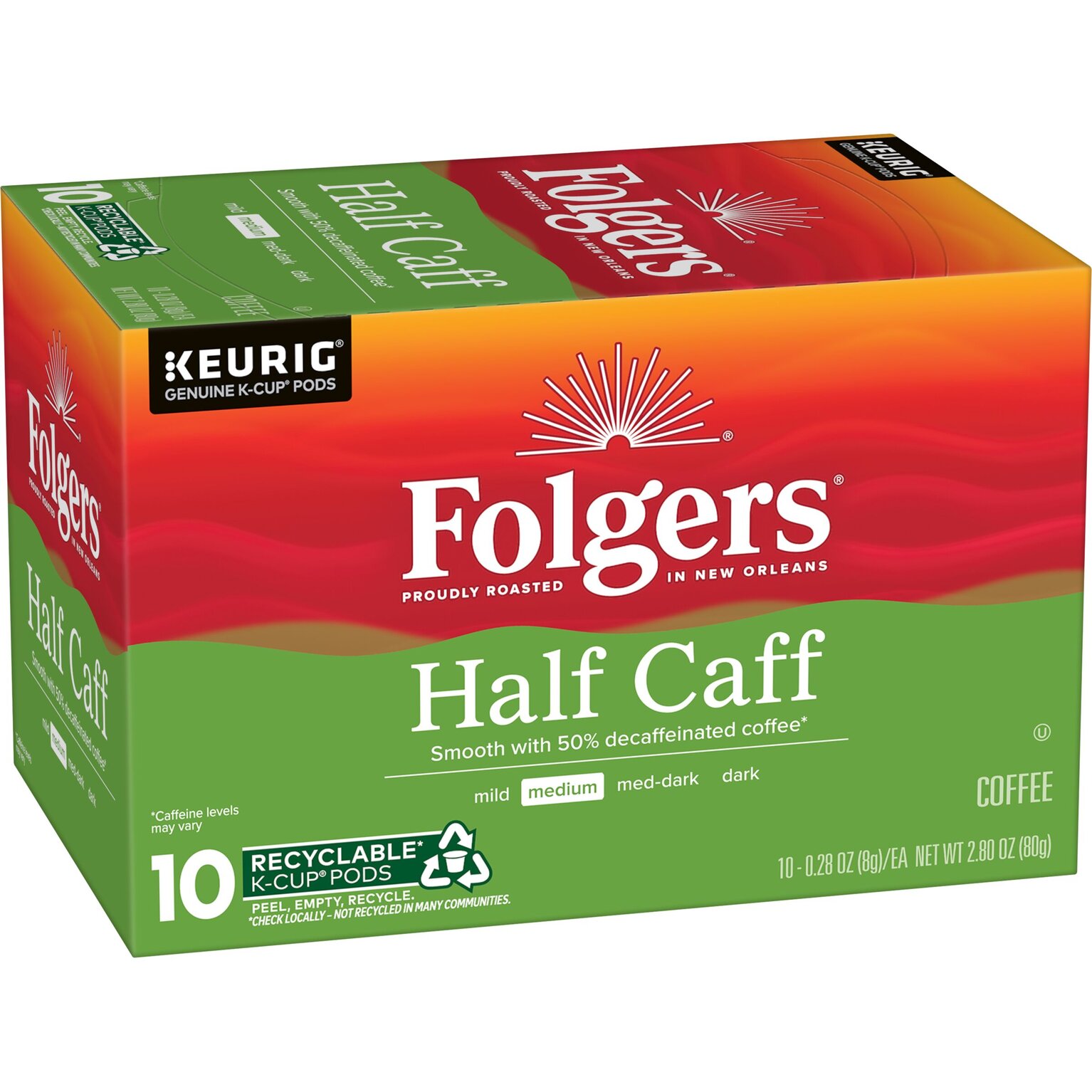 Half Caff K-cup pods